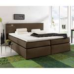 Boxspringbett Japura inklusive Topper Webstoff - Mokka - 180 x 200cm