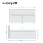Boxspringbett Japura inklusive Topper Webstoff - Schwarz - 180 x 200cm