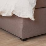 Boxspringbett Jean inklusive Topper - Strukturstoff - Taupe - 100 x 200cm - Bonellfederkernmatratze - H3