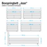 Lit Boxspring Jean Avec surmatelas - Tissu structuré - Anthracite - 100 x 200cm - Matelas de mousse froide - D2 souple