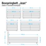 Lit Boxspring Jean Avec surmatelas - Tissu structuré - Marron - 100 x 200cm - Matelas à ressorts Bonnell - D2 souple