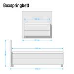 Boxspring Jelling structuurstof - Taupe - 100 x 200cm - Ton-pocketveringmatras - H2 zacht