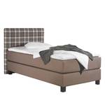 Boxspringbett Jelling Strukturstoff - Taupe - 100 x 200cm - Bonellfederkernmatratze - H2