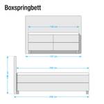 Boxspringbett Jelling Strukturstoff - Anthrazit - 140 x 200cm - Kaltschaummatratze - H3
