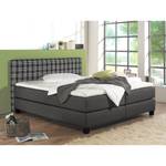 Boxspringbett Jelling Strukturstoff - Anthrazit - 180 x 200cm - Tonnentaschenfederkernmatratze - H3