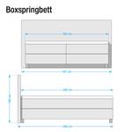 Boxspringbett Jelling Strukturstoff - Anthrazit - 180 x 200cm - Tonnentaschenfederkernmatratze - H3