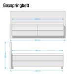 Lit boxspring Jelling Tissu structuré - Taupe - 200 x 200cm - Matelas à ressorts Bonnell - D2 souple