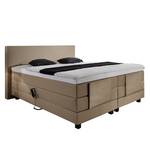 Lit boxspring Jula (réglage électrique) Avec surmatelas en mousse froide Tissu - Ecru - 100 x 200cm - D2 souple