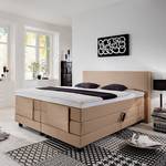 Boxspringbett Jula Inkl. Kaltschaumtopper - Webstoff - Ecru - 100 x 200cm - H2