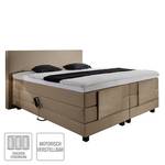 Lit boxspring Jula (réglage électrique) Avec surmatelas en mousse froide Tissu - Ecru - 100 x 200cm - D3 medium