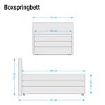 Boxspringbett Jula Inkl. Kaltschaumtopper - Webstoff - Ecru - 100 x 200cm - H2