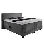 Boxspring Jula (motorisch verstelbaar) inclusief koudschuimtopper geweven stof - Grijs - 100 x 200cm - H2 zacht