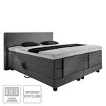 Lit boxspring Jula (réglage électrique) Avec surmatelas en mousse froide Tissu - Gris - 100 x 200cm - D2 souple