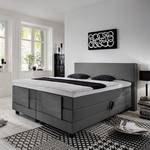 Boxspring Jula (motorisch verstelbaar) inclusief koudschuimtopper geweven stof - Grijs - 100 x 200cm - H3 medium