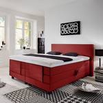 Boxspring Jula (motorisch verstelbaar) inclusief koudschuimtopper geweven stof - Rood - 100 x 200cm - H2 zacht