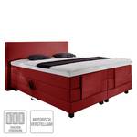 Boxspring Jula (motorisch verstelbaar) inclusief koudschuimtopper geweven stof - Rood - 100 x 200cm - H2 zacht