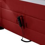 Lit boxspring Jula (réglage électrique) Avec surmatelas en mousse froide Tissu - Rouge - 100 x 200cm - D3 medium