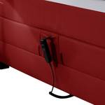 Lit boxspring Jula (réglage électrique) Avec surmatelas en mousse froide Tissu - Rouge - 140 x 200cm - D3 medium
