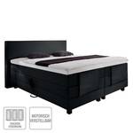 Lit boxspring Jula (réglage électrique) Avec surmatelas en mousse froide Tissu - Noir - 140 x 200cm - D2 souple