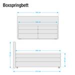 Boxspringbett Jula Inkl. Kaltschaumtopper - Webstoff - Ecru - 180 x 200cm - H2