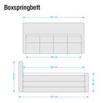 Boxspring Kama inclusief topper geweven stof - Beige