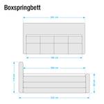 Boxspringbett Kama inklusive Topper - Webstoff - Lichtgrau
