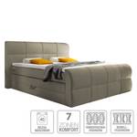 Boxspringbett Kama inklusive Topper Webstoff - Mittelbraun