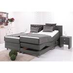 Lit boxspring Kendrick moteur électrique Surmatelas compris Gris argenté - Anthracite - 160 x 200cm - D3 medium