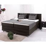 Lit boxspring Kendrick moteur électrique Surmatelas compris Gris argenté - Marron foncé - 200 x 200cm - D2 souple