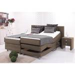 Boxspring Kendrick (met elektromotor) inclusief topper zilvergrijs - Bruin - 200 x 200cm - H3 medium