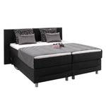 Lit boxspring Kendrick moteur électrique Surmatelas compris Gris argenté - Noir - 90 x 200cm - D2 souple