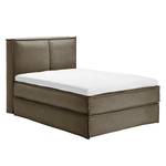 Premium Boxspringbett KINX Webstoff - Stoff KINX: Braun - 140 x 200cm - H2 - 130 cm