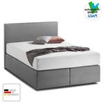 Lit boxspring KiYDOO I Tissu structuré - Anthracite clair - 140 x 200cm