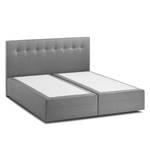 Lit boxspring KiYDOO II Tissu structuré - Anthracite clair - 200 x 200cm