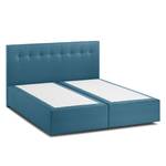 Boxspring KiYDOO II structuurstof Blauw grijs - 180 x 200cm