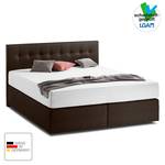 Boxspringbett KiYDOO II Strukturstoff Braun - 200 x 200cm