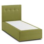 Lit boxspring KiYDOO II Tissu structuré - Citron vert - 90 x 200cm