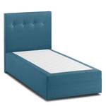 Lit boxspring KiYDOO II Tissu structuré - Bleu Gris - 90 x 200cm