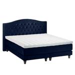 Boxspringbett La Chatre Samt Dunkelblau - 140 x 200cm