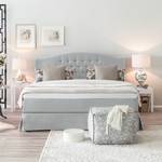 Lit boxspring La Chatre Tissu - Gris clair - 200 x 200cm