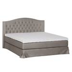 Lit boxspring La Chatre Tissu - Gris - 160 x 200cm