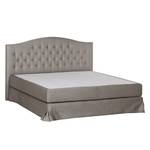 Boxspringbett La Chatre Webstoff - Grau - 180 x 200cm