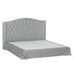 Lit boxspring La Chatre Tissu - Gris clair - 140 x 200cm