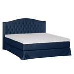 Lit boxspring La Chatre Tissu - Bleu foncé - 140 x 200cm