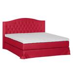 Lit boxspring La Chatre Tissu - Rouge - 140 x 200cm