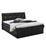 Boxspringbett Laholm (inkl. Topper) Kunstleder - Schwarz