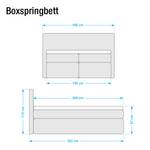 Boxspring Ledmore inclusief topper geweven stof - Lichtgrijs - 140 x 200cm