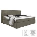 Lit capitonné Ledmore Avec surmatelas - Tissu - Brun - 140 x 200cm