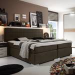 Boxspringbett Ledmore inklusive Topper - Webstoff - Mokka - 140 x 200cm