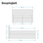 Boxspring Ledmore inclusief topper geweven stof - Zwart - 140 x 200cm